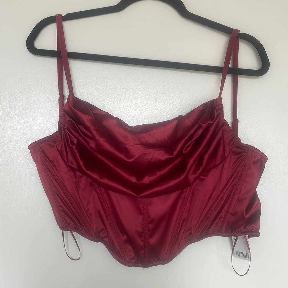 New Red satin corset top from urban outfitters size M